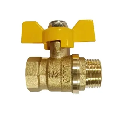 Gennemgående kugleventil af messing